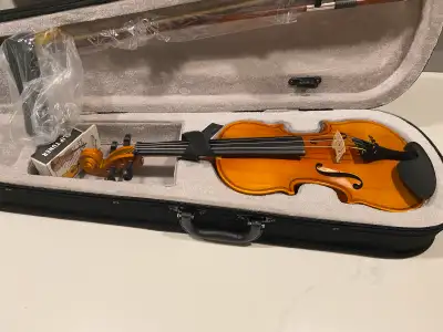 Violin Solid wood With bow Rosin and case