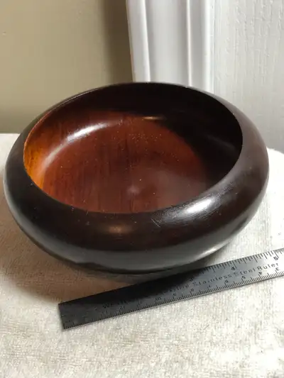 Vintage Rosewood/ Teak 6 Inch Diameter by 2 Inch High Snack Bowl, View more