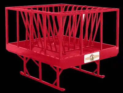 H15 HORSE SOURCE HAY FEEDER Height: 80" Diameter: 84" Length: 96" 14 Feeding Spaces 6.75" I.D. Cradl...