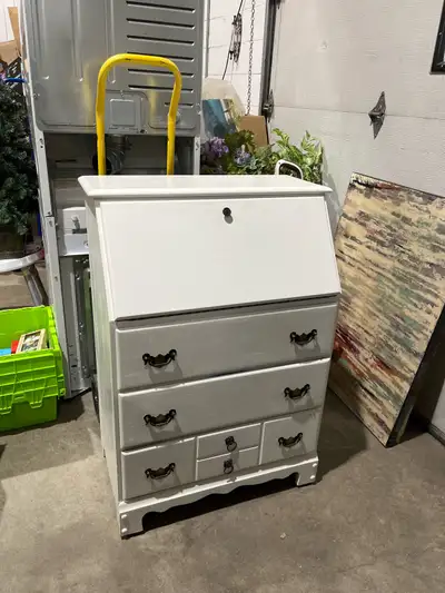 Vintage white Secretary Desk, View more