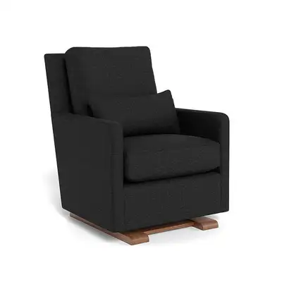 Modern Monte Como Glider for Sale! **Open Box** *Made in a Black Heathered Custom Fabric w/ Walnut B...