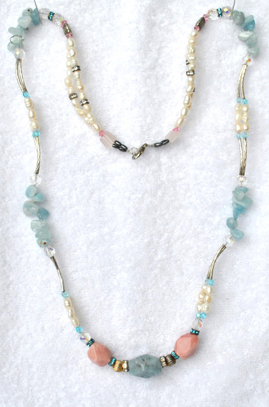 PEARL, LARIMAR, QUARTZ and CRYSTAL NECKLACE in Jewellery & Watches in Ottawa - Image 2