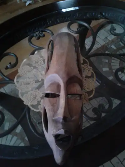 for sale vintage wooden mask, great for collectors, decor. we also have over 300 items on unique tre...