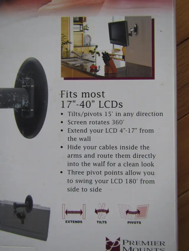TV Wall Mount – Swing Out Arm (LIKE NEW) in Video & TV Accessories in City of Toronto - Image 6