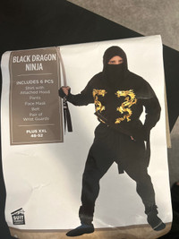 Black ninja costume (adult) AND sword 
