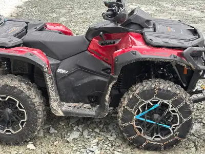 Like new 2025 Can Am Outlander 850 xt. Comes with snow blade and tire chains. Used for one hunting t...