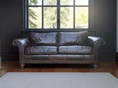 High End Bernhardt Leather Sofa , View more