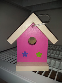 Bird accessories. Housing with a balcony, bedroom fully deco