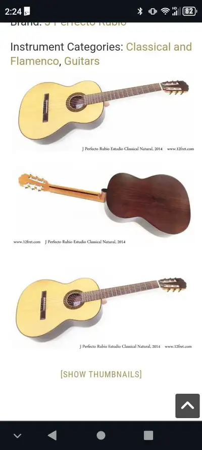 J Perfecto Rubio classical guitar, View more