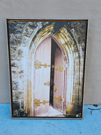 REDUCED! Gothic Door Canvas Print with Wood Frame for Sale!