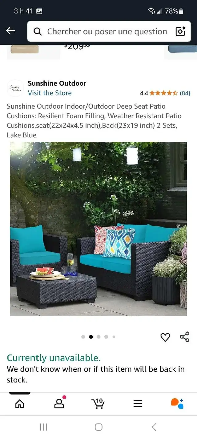 2 ens. coussins neufs pour fauteuil patio in Patio & Garden Furniture in Gatineau - Image 4