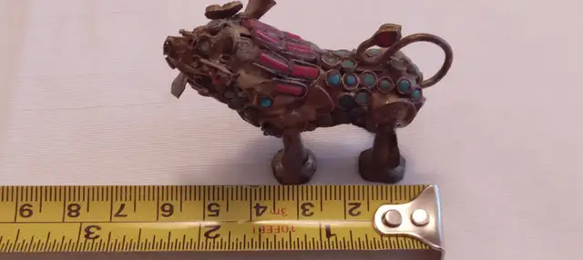Antique Jeweled Brass Foo Dog  Figurine in Arts & Collectibles in Barrie - Image 11