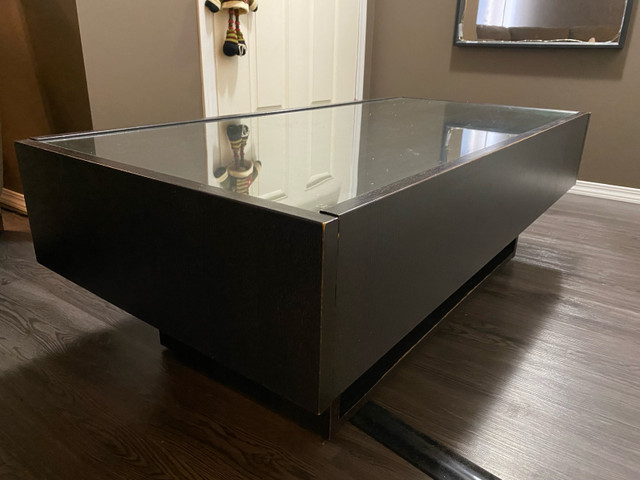 Coffee Table - Glass Top with side storage  in Coffee Tables in Edmonton - Image 3