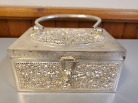 Beautiful Vintage Silver Plated Brass Keepsake Box