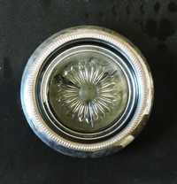 Vintage, (1980's), Crystal Ashtray With Silver Plate Rim