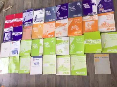 Suzuki RM RMX 60 65 80 100 125 250 370 Service Manuals $45CAD USED $55CAD NEW UNLESS OTHERWISE POSTE...