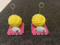 Yarn ball and mouse balloon weight and photo/memo holder