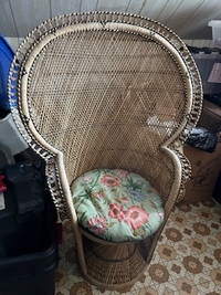 Vintage Wicker Peacock Chair