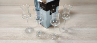 New! *Vintage* 4 x Belfor 3oz Grappa Crystal Glasses Czech
