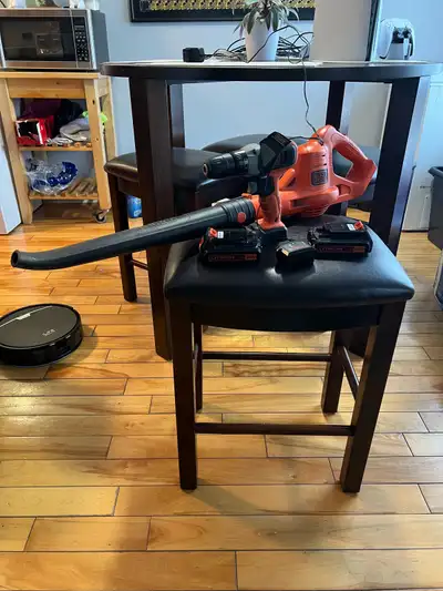 20 v Black & Decker drill and blower, View more