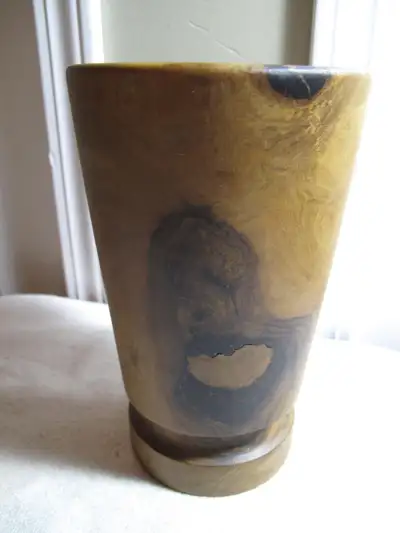 8" H X 5" D Heavy Ebony Wood Vase, View more