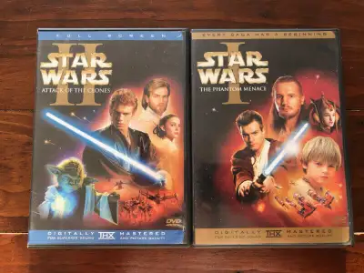 Star Wars DVDs - The Phantom Menace, Attack of the Clones- $6 ea, View more