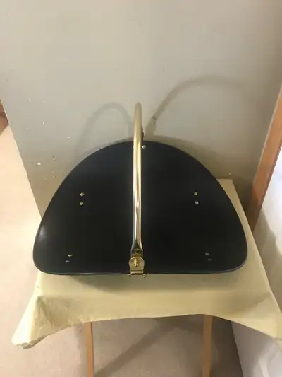 Large Black & Brass Metal Firewood Holder , View more