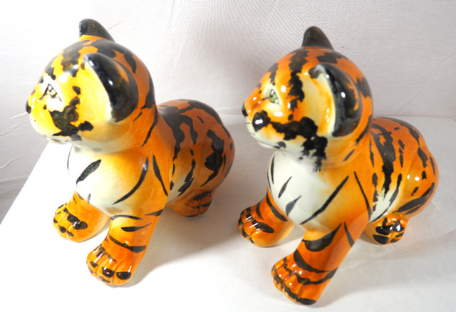 Handmade in Italy Baby Ceramic Tigers X/766/T 8" Tall in Arts & Collectibles in St. Albert - Image 3