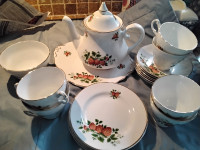 Beautiful Vintage Royal Ascot "Strawberry Pattern" Tea Time  Set
