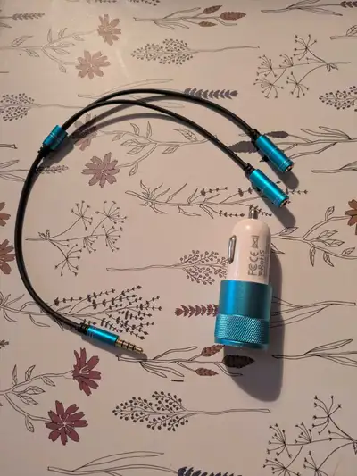 double aux cord to aux cord + USB plug in, View more