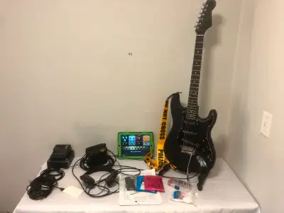 Harley Benton ST Electric Custom Guitar with extras Ebony Matt Black Stain with beeswax (all black a...