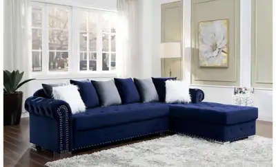Living Room Sectional, Blue sofa couch, View more