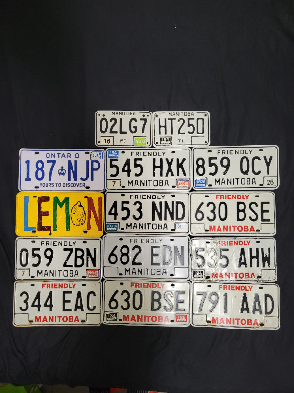 Various License Plates in Arts & Collectibles in Winnipeg