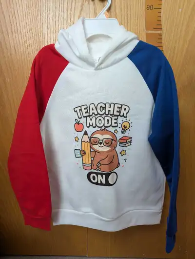 New kids sloth teacher mode hoodie size 150 (8/10T), View more