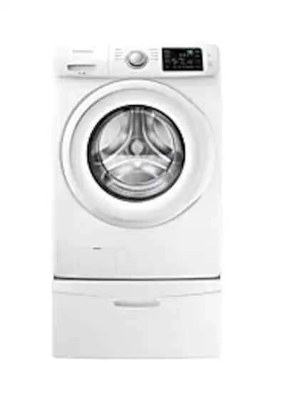 SAMSUNG Front Load Clothes Washer and Dryer with pedestal bases, View more