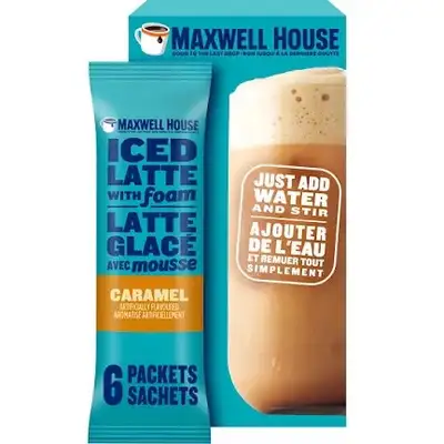 Maxwell House Caramel Iced Latte with Foam Drink Mix, 165 G 6 Po, View more
