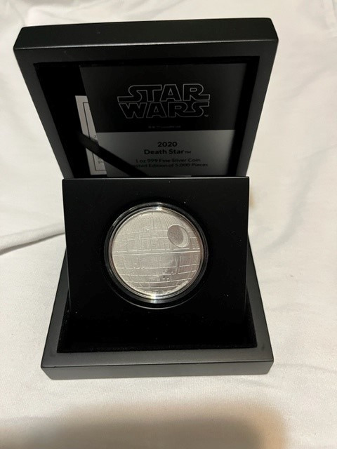 DEATH STAR – STAR WARS 2020 1oz $2 Pure Silver Coin NZ MINT in Arts & Collectibles in Calgary - Image 2