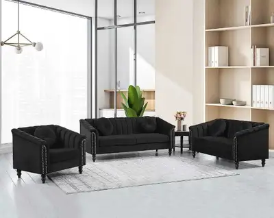 This Brand New velvet Sofa set is ready to transform your living space with elegance and comfort! Th...