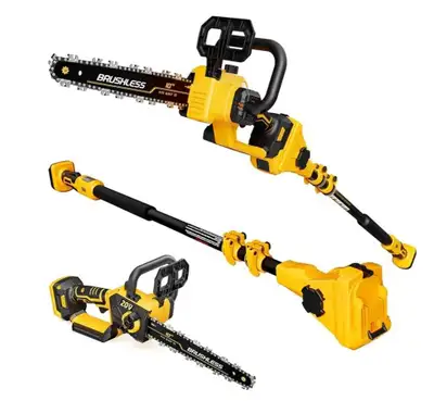 2-in-1 Cordless 10-Inch Pole Saw & Chainsaw Compatible with DEWALT 20V MAX* Battery, Total Reach of...