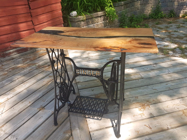 Custom made river table with cast iron base in Coffee Tables in City of Toronto - Image 2