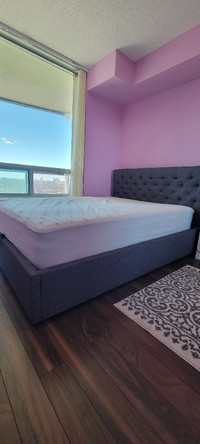 Queen Bed Frame + Mattress (Storage Bed)