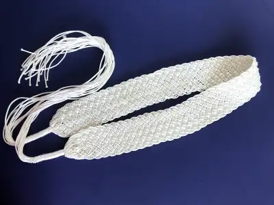 Lustrous Off-white Faux Pearl Braided Woven with Satiny Cord, View more