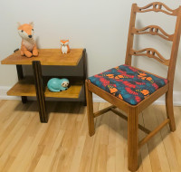 OUI DISPONIBLE 1 chaise vintage bois relookée wood chair 