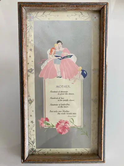 Vintage Framed 'Mother' Poem Print, View more