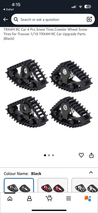 Trx4m tracks for 1/18 rc. My son decided he wanted to sell a set of his tracks as he has a couple se...