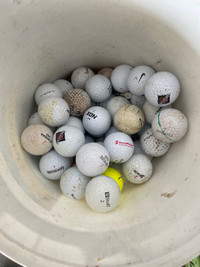 Around 45 random golf balls