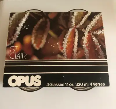 4 Vintage St Clair Opus Glasses in Box , View more