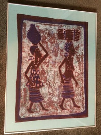 Framed Batik Painting - African Ladies