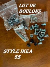 Lot de boulons style IKEA