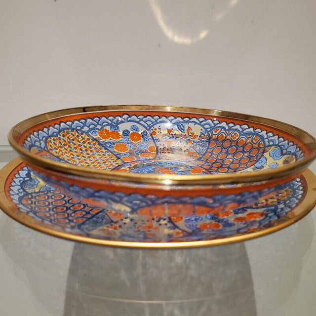 REVERSE PAINTED GLASS  DISH & PLATE " CHINOISERIE" STYLE in Arts & Collectibles in City of Toronto - Image 2